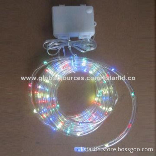 3*AA Battery Powered Mini Rope Lights, 3m Length, with 30-piece Multicolor LED, Waterproof
